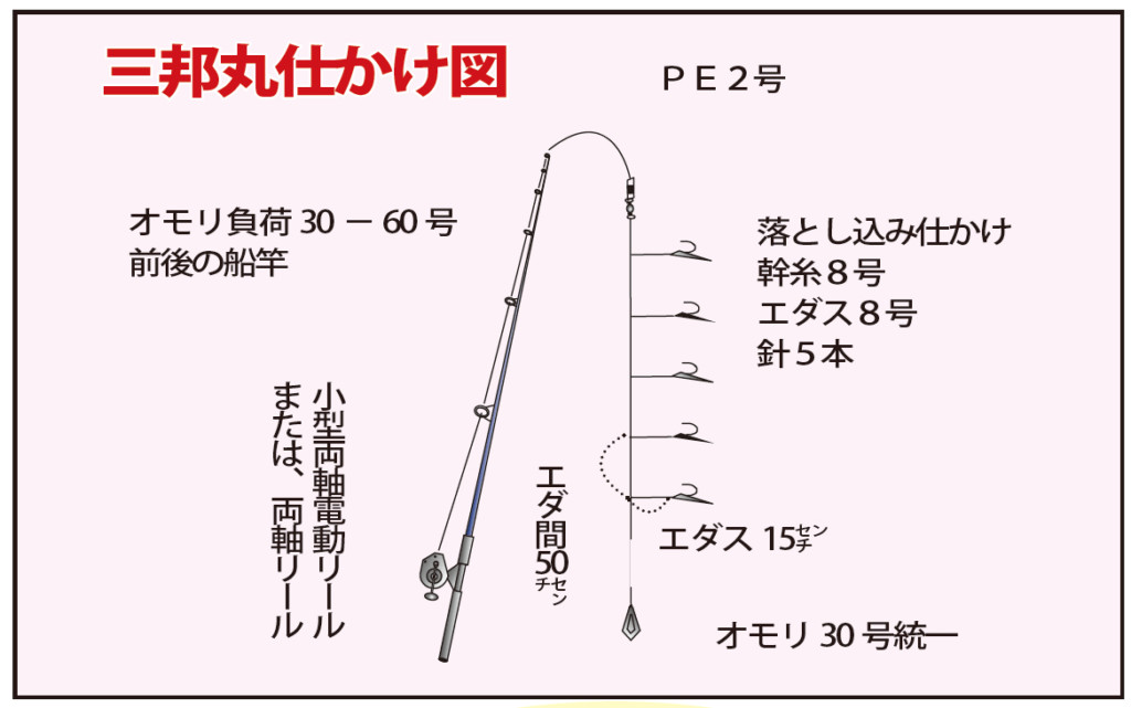 釣った小魚エサに大型魚を狙うワラシベ釣法 落とし込み 和歌山 加太港 三邦丸 ニュース つりそく 釣場速報