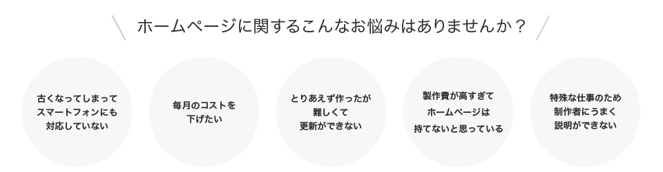 ホームページに関するお悩みはありませんか？